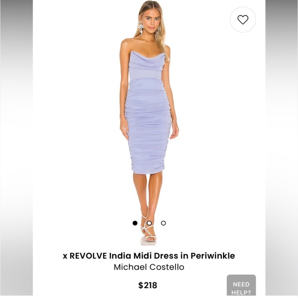 Michael Costello India midi dress in periwinkle